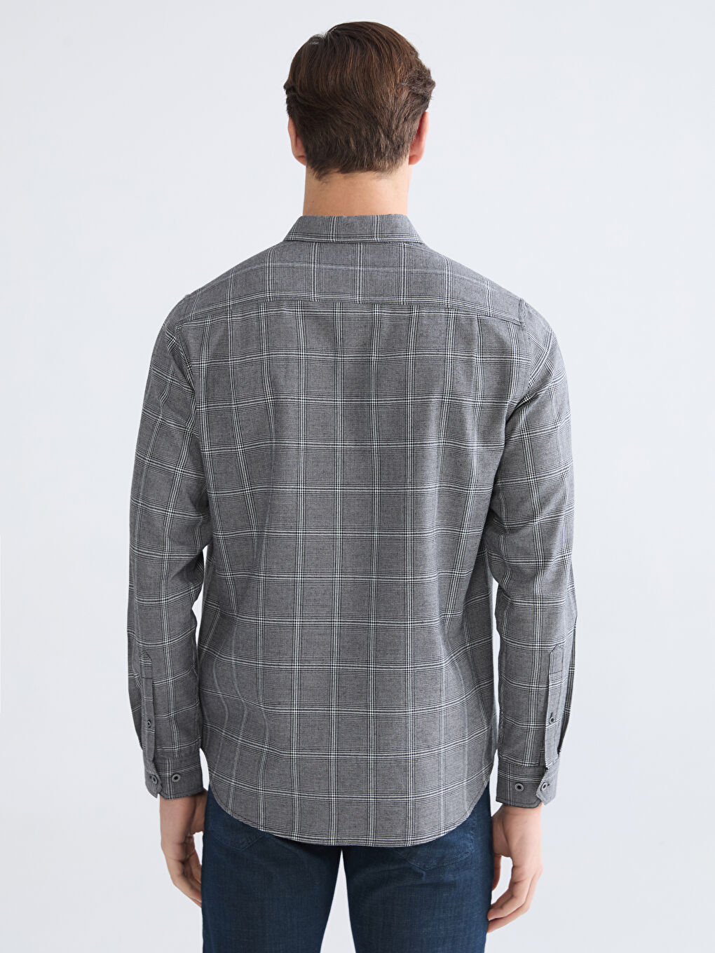 Regular Fit Plaid Shirt for Men-3