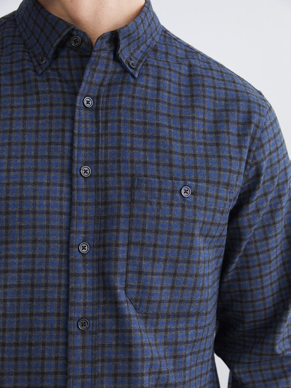 Regular Fit Plaid Gabardine Shirt-2