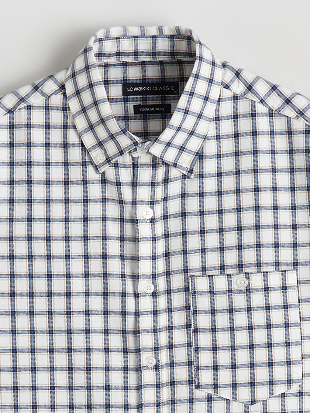 Regular Fit Plaid Gabardine Men's Shirt-5