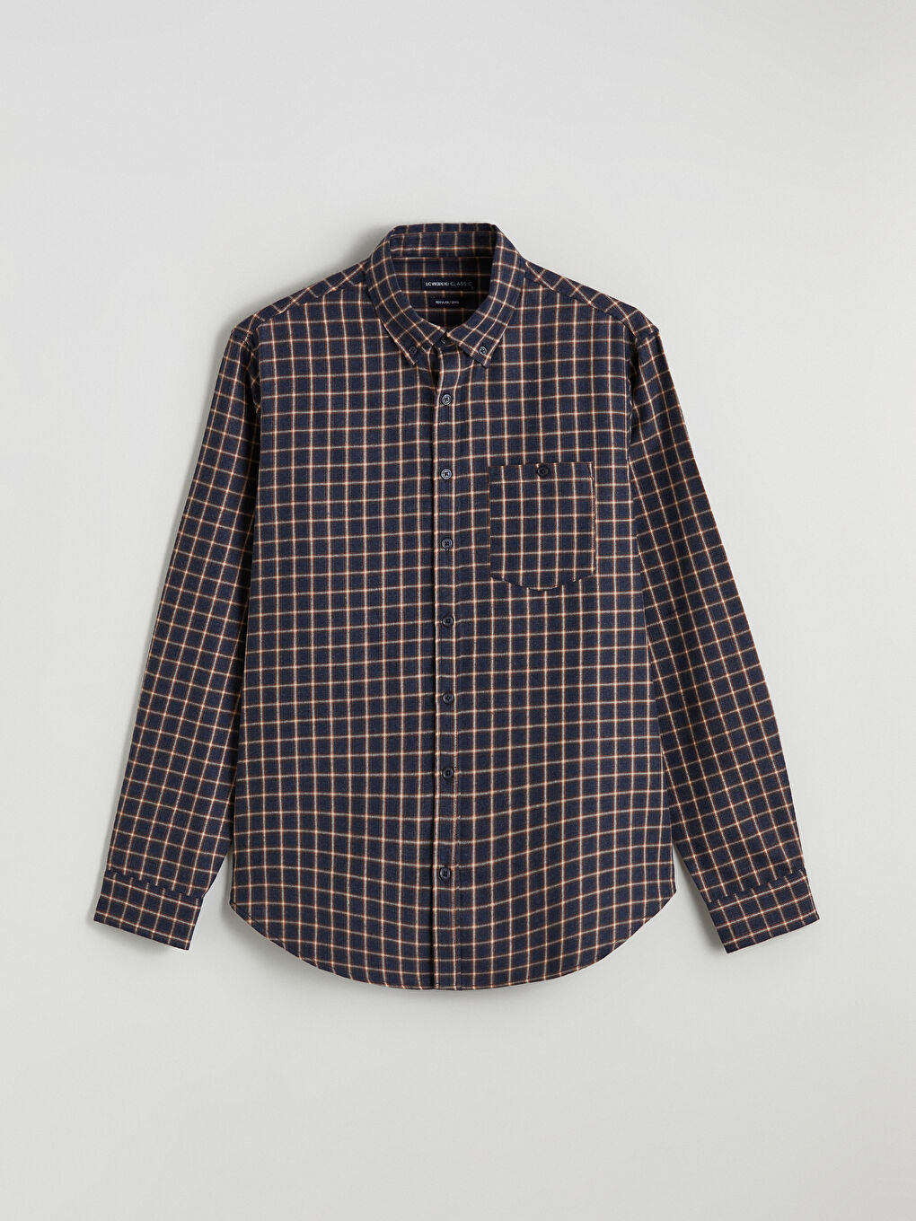 Стандартная клетчатая габардиновая мужская рубашка-4