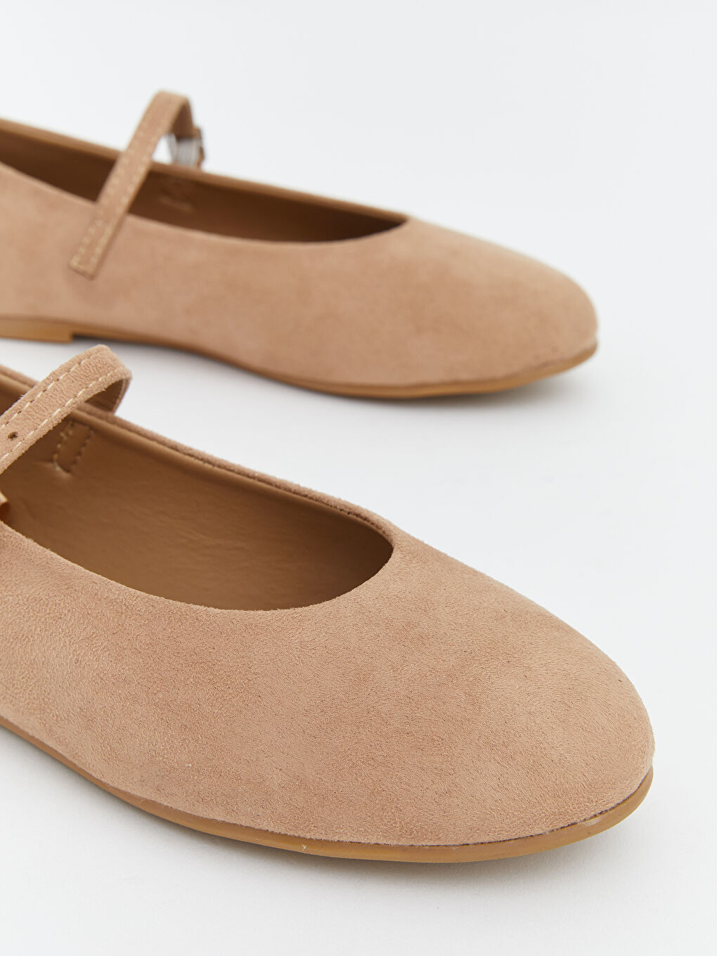 Bej Süet Görünümlü Kız Çocuk Babet -2