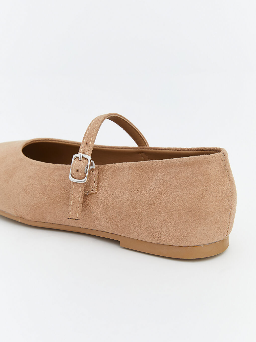 Bej Süet Görünümlü Kız Çocuk Babet -4