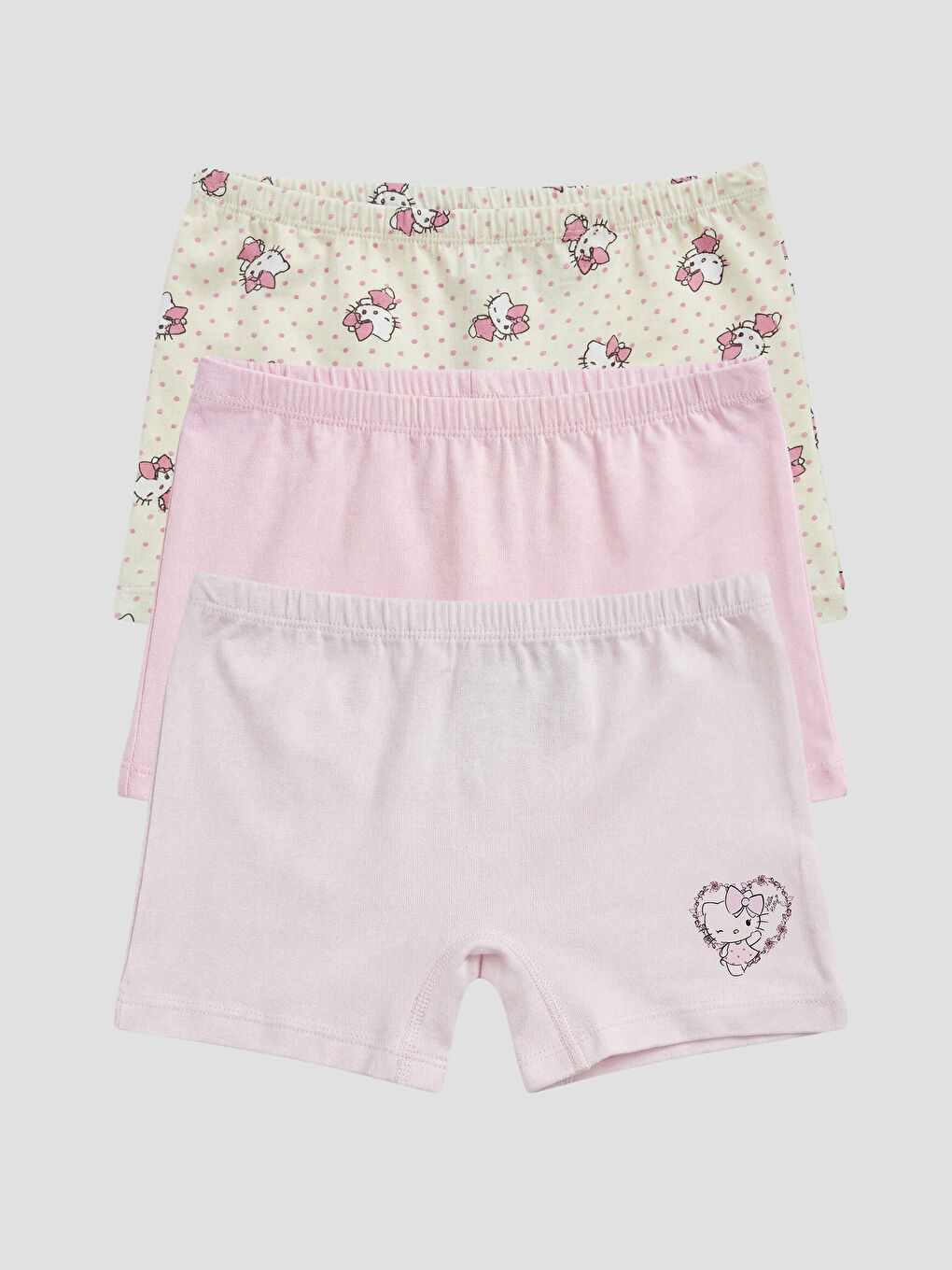 Sarı Kız Çocuk Hello Kitty Baskılı Boxer 3'lü-1