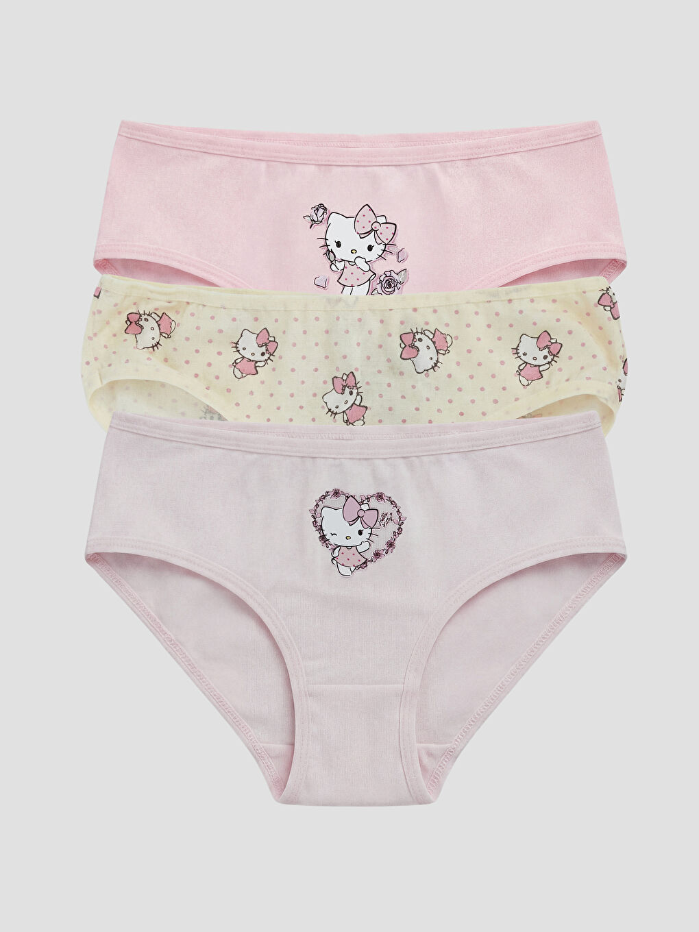 Sarı Hello Kitty Baskılı Kız Çocuk Külot 3'lü-5