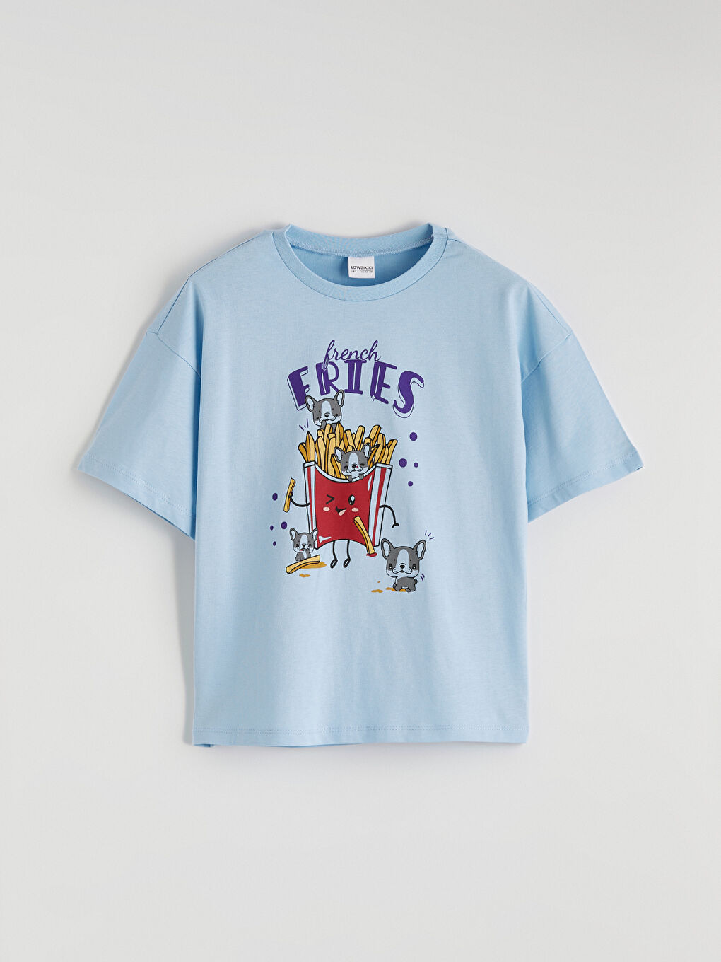 Mavi Baskılı Kız Çocuk Pijama Üst