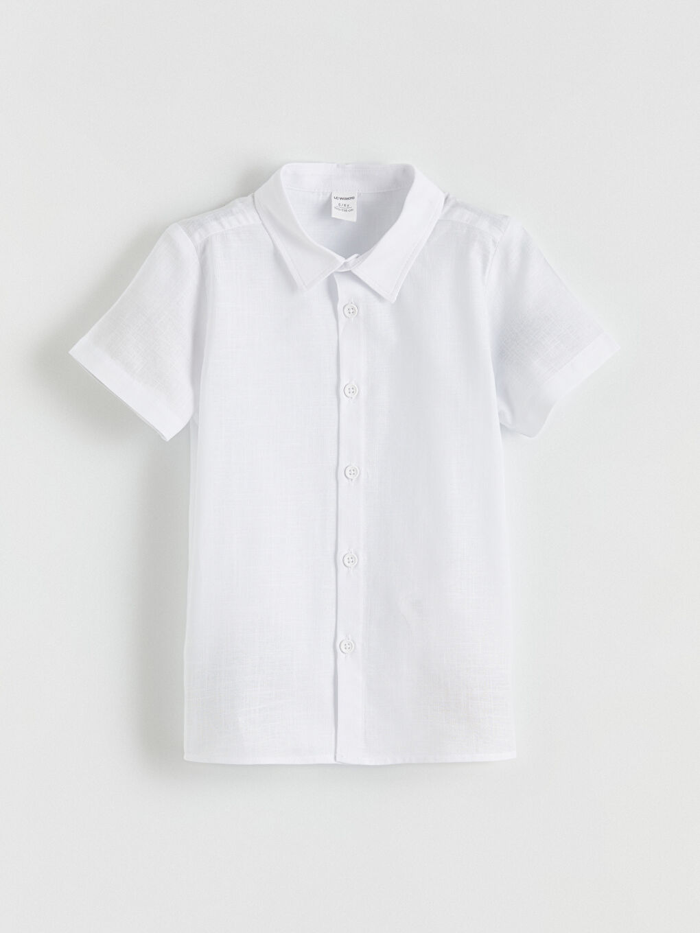 Beyaz Kısa Kollu Erkek Çocuk Gömlek