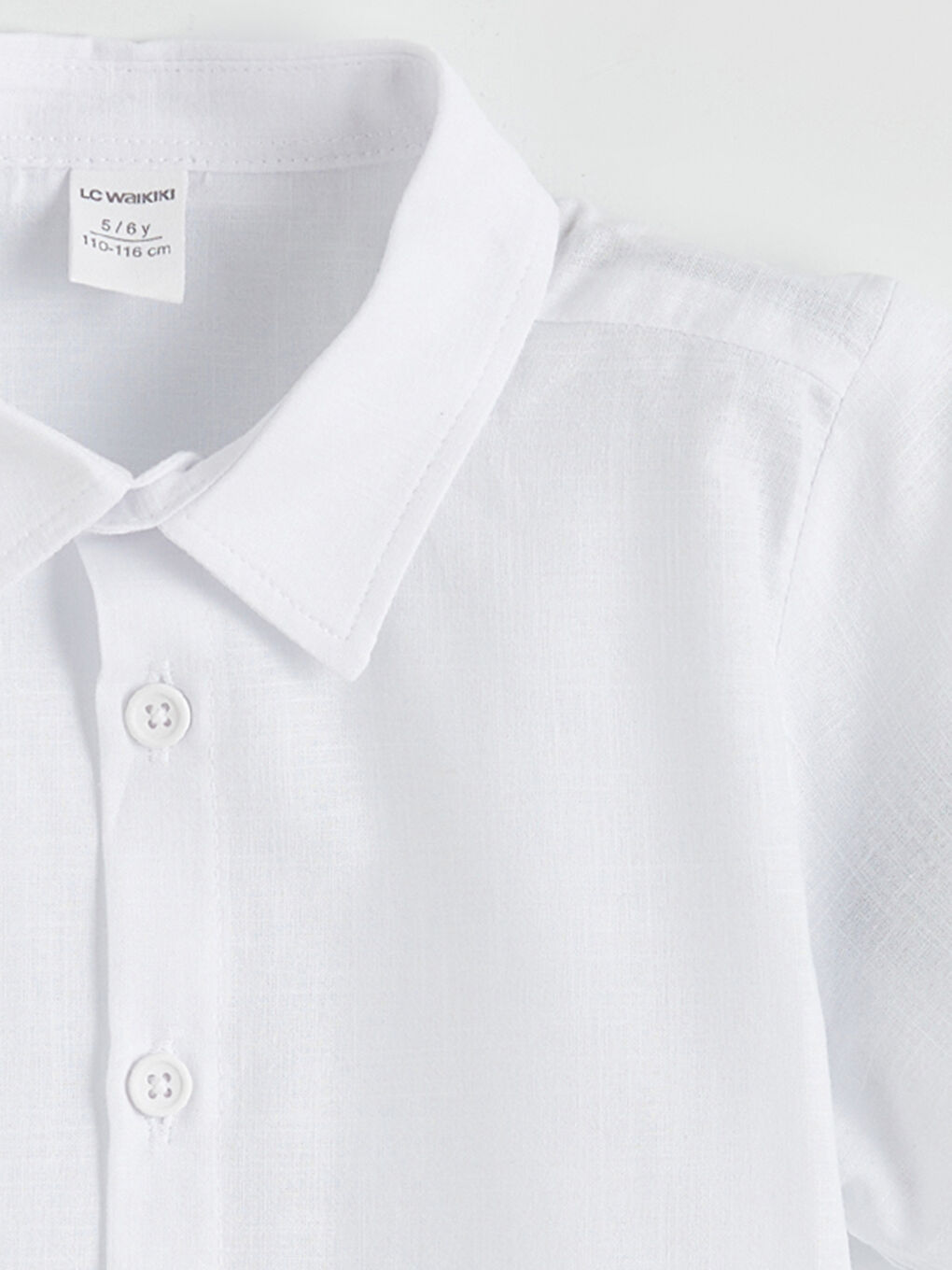 Beyaz Kısa Kollu Erkek Çocuk Gömlek-1
