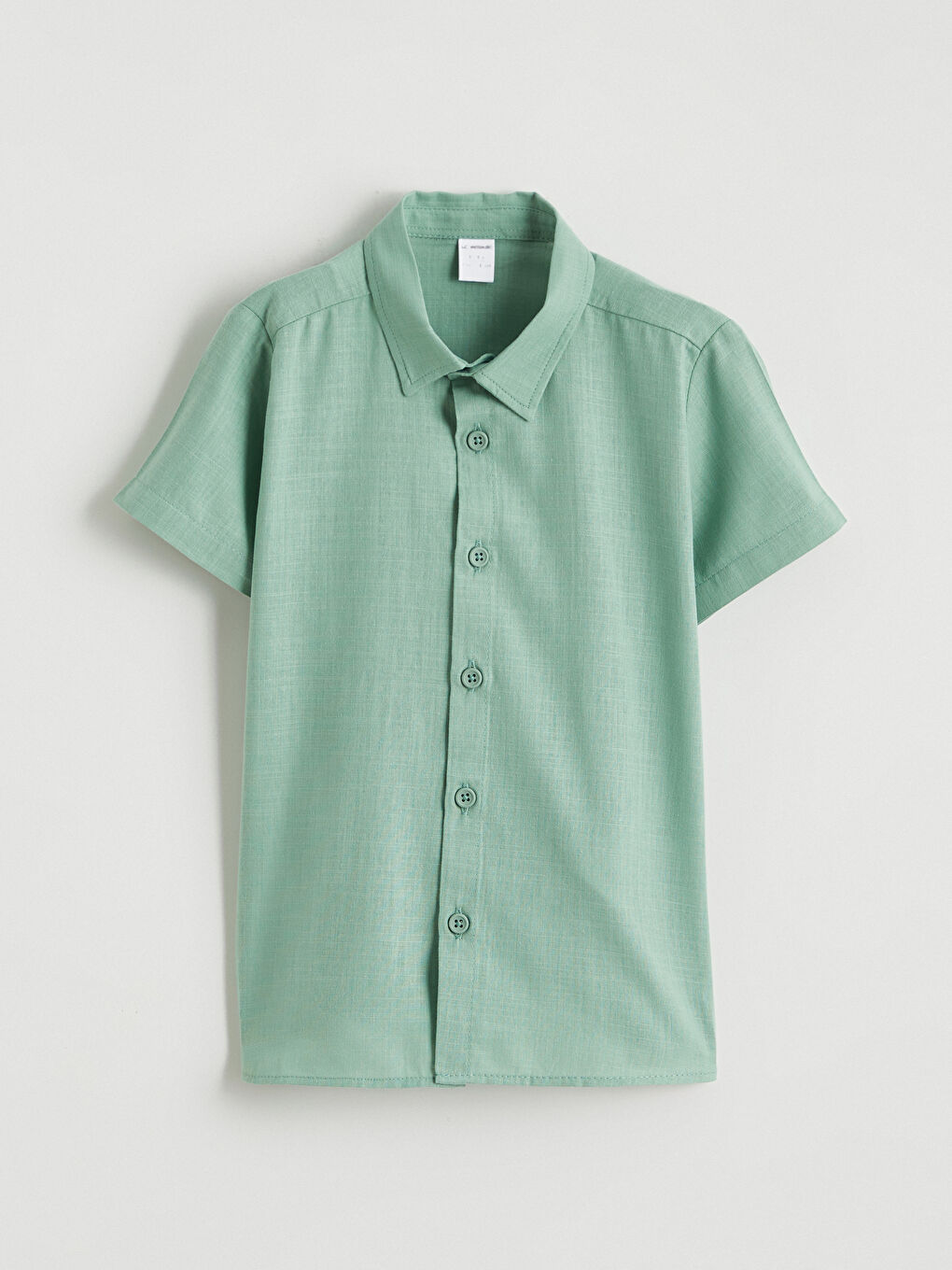 Yeşil Kısa Kollu Erkek Çocuk Gömlek