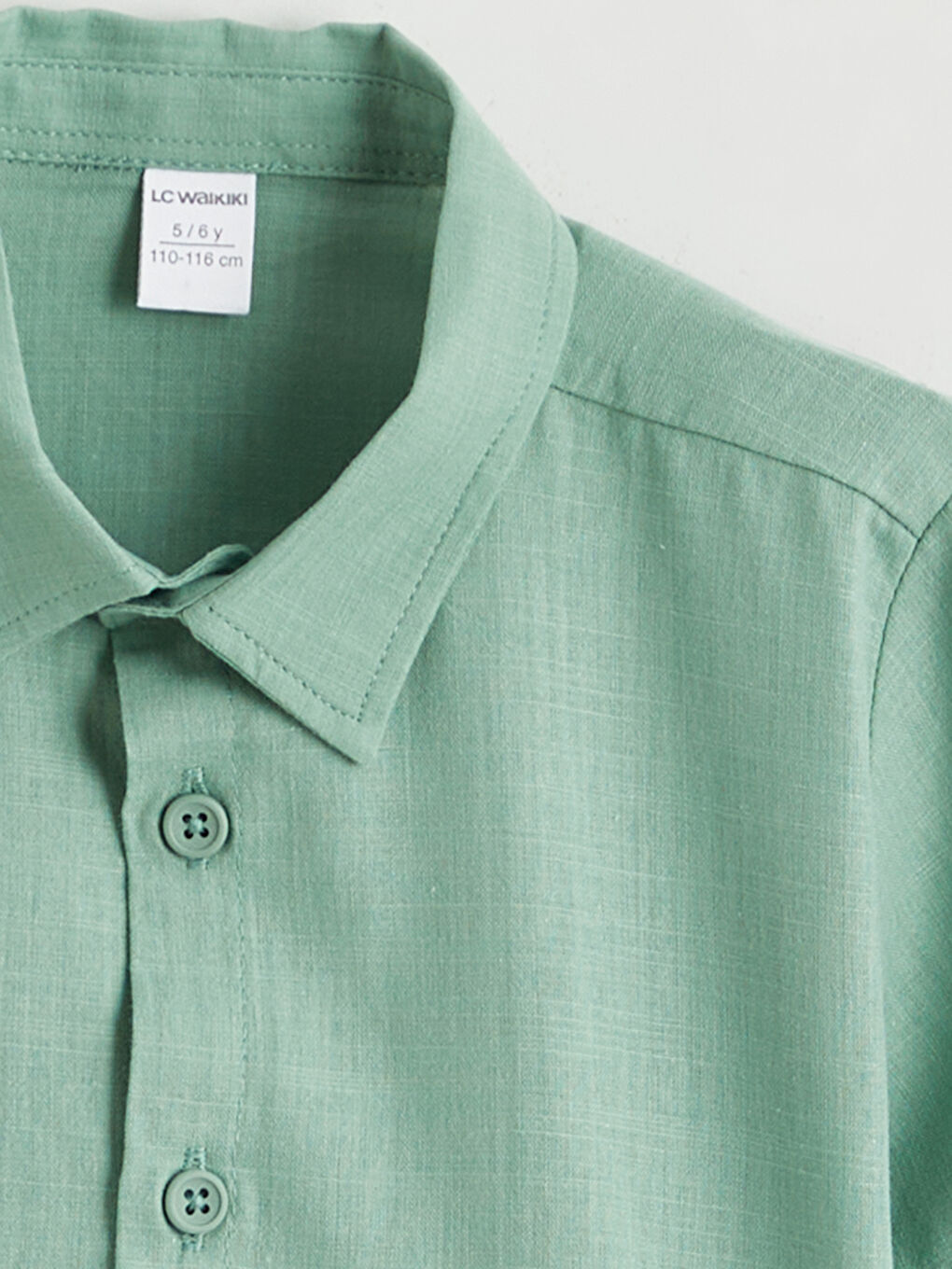 Yeşil Kısa Kollu Erkek Çocuk Gömlek-1