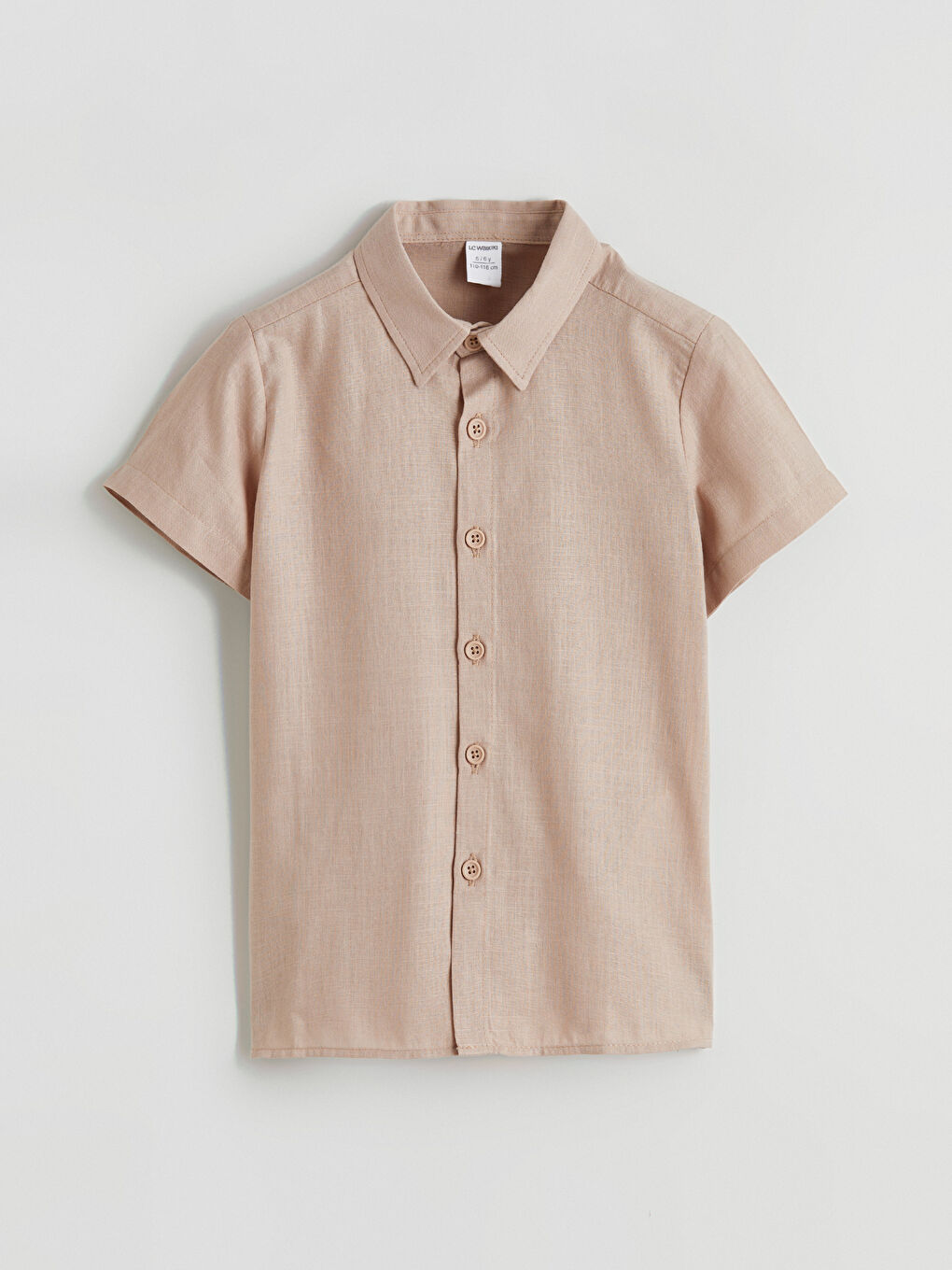 Kahverengi Kısa Kollu Erkek Çocuk Gömlek