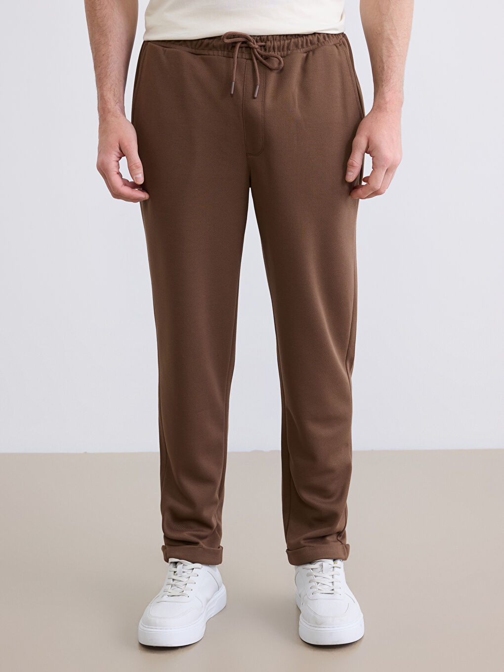 Kahverengi Slim Fit Erkek Pantolon-1