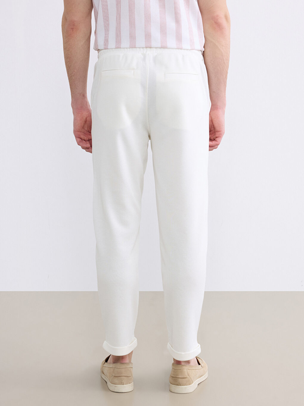 Ekru Slim Fit Erkek Pantolon-3