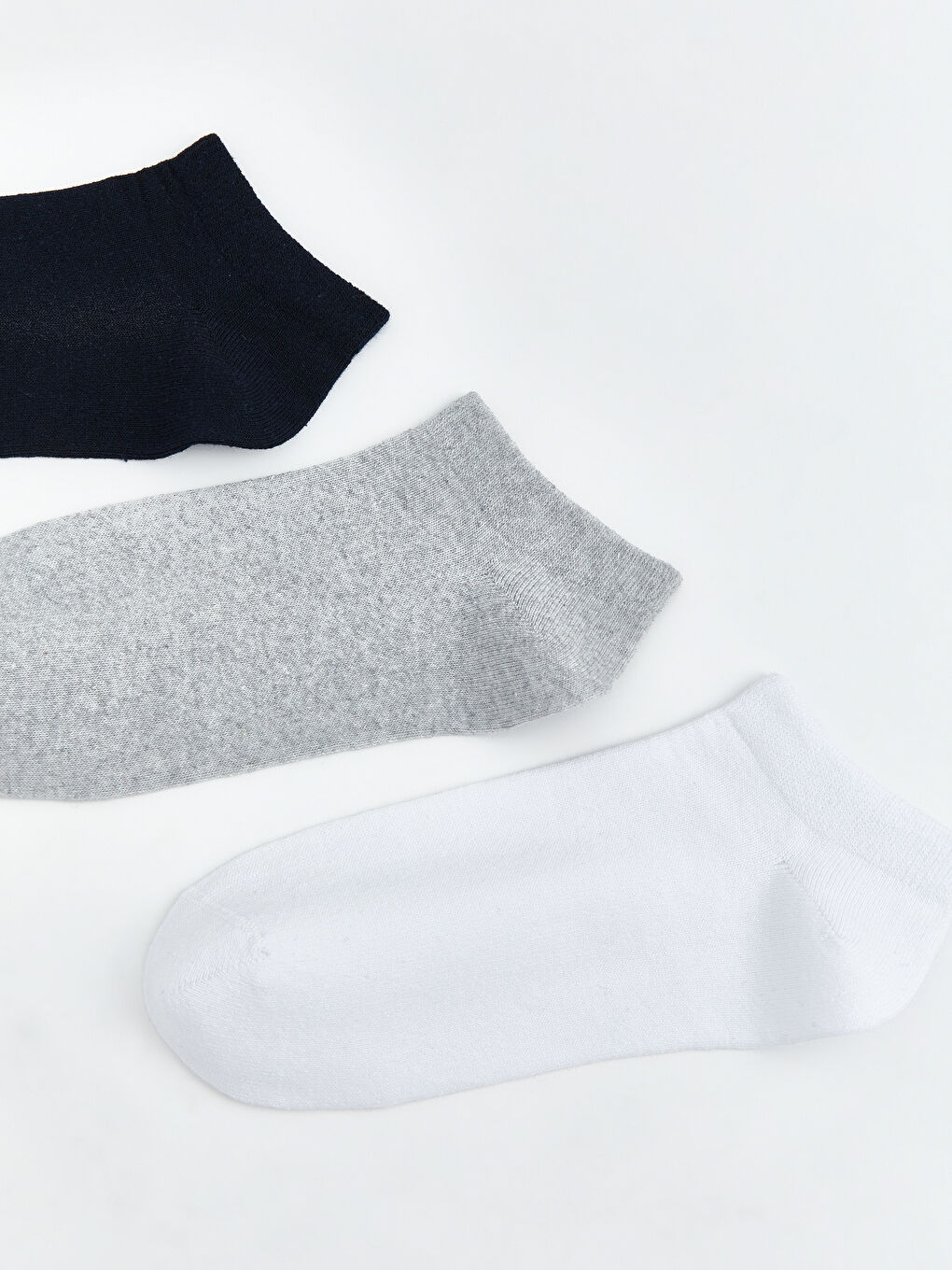 Beyaz Kadın Patik Çorap 3'lü-1