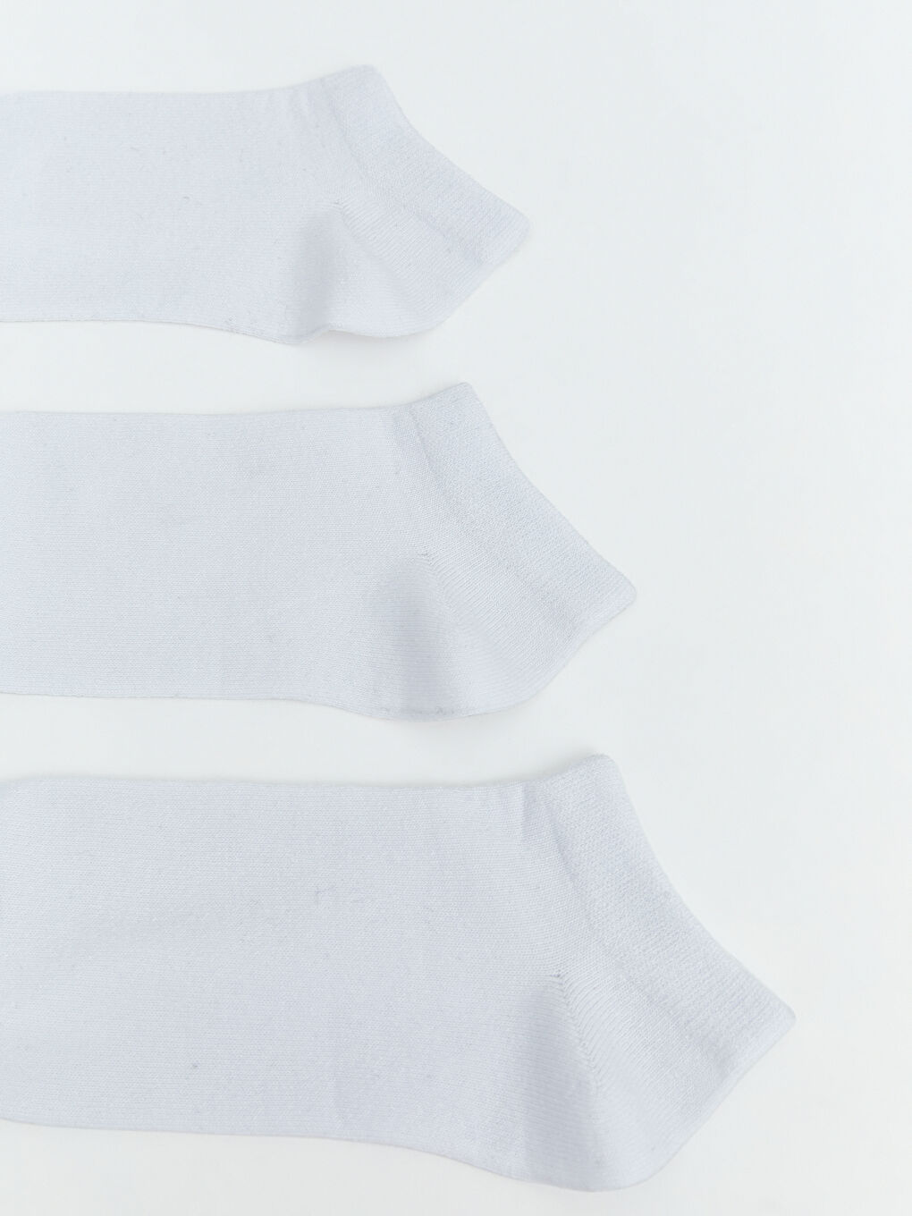 Beyaz Kadın Patik Çorap 3'lü	-1