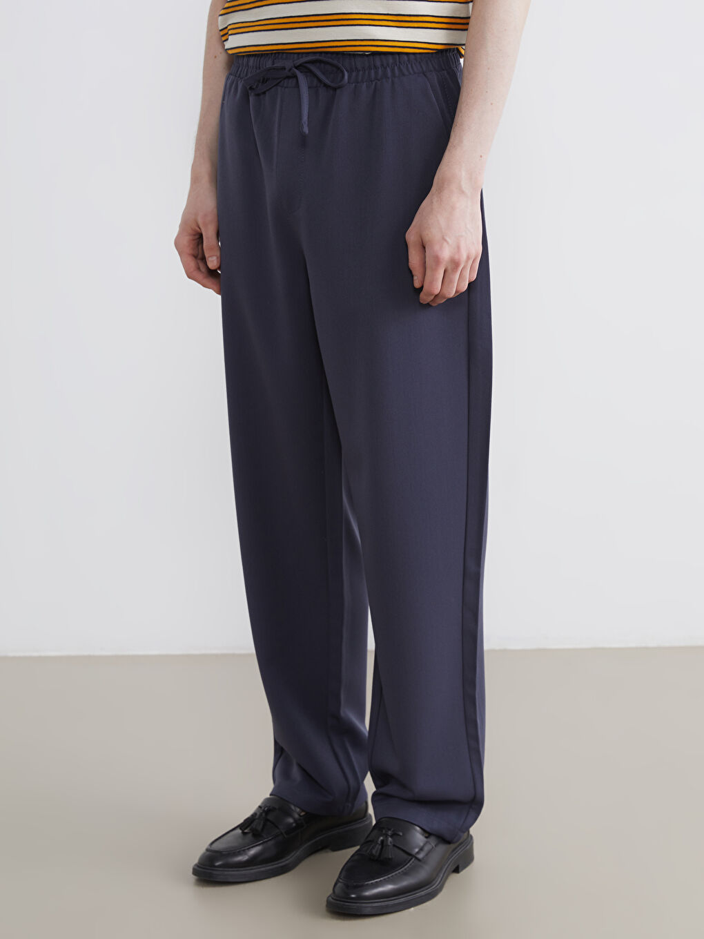 Lacivert Standart Kalıp Gabardin Erkek Pantolon-1