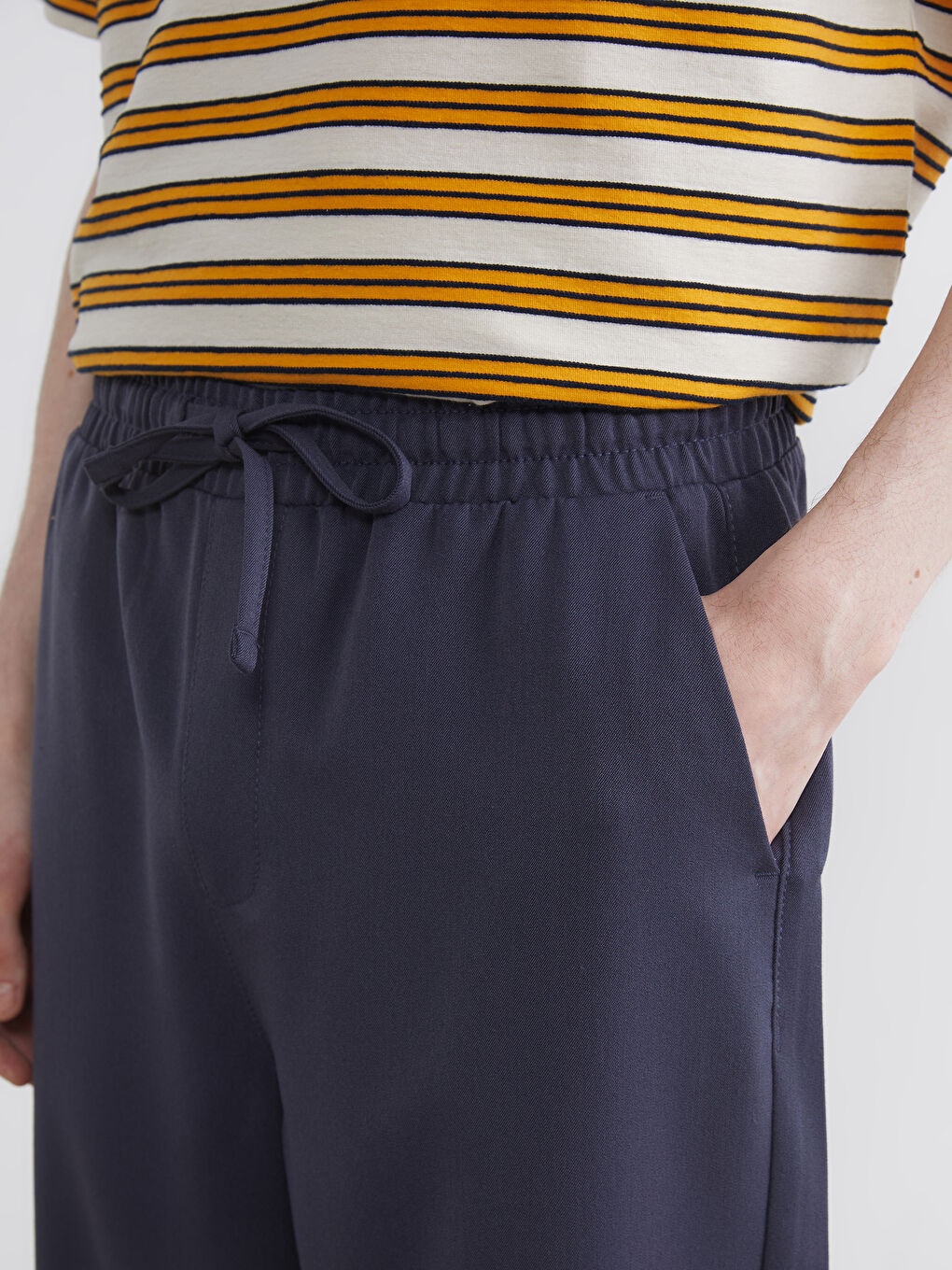 Lacivert Standart Kalıp Gabardin Erkek Pantolon-2