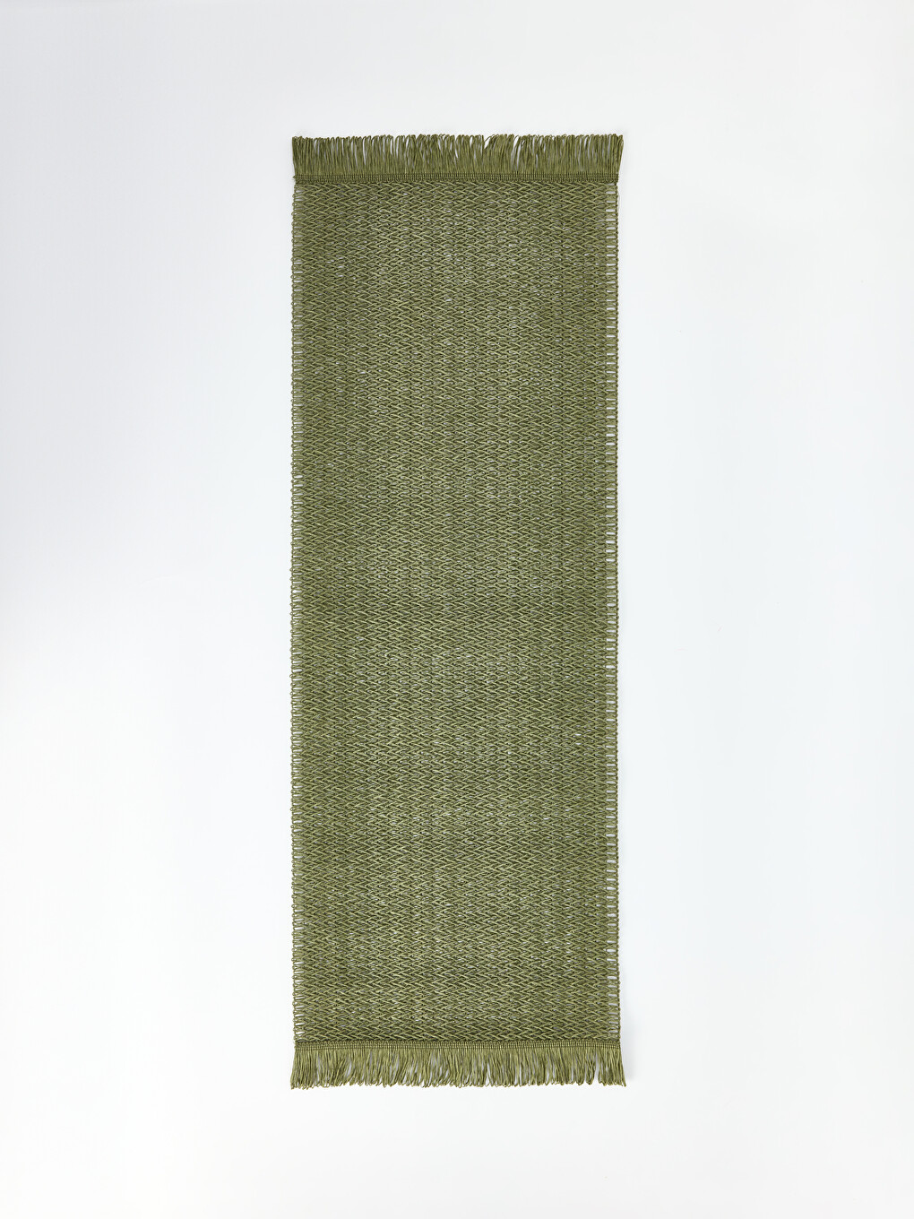 Yeşil Püskül Detaylı Runner 30x90 cm-3