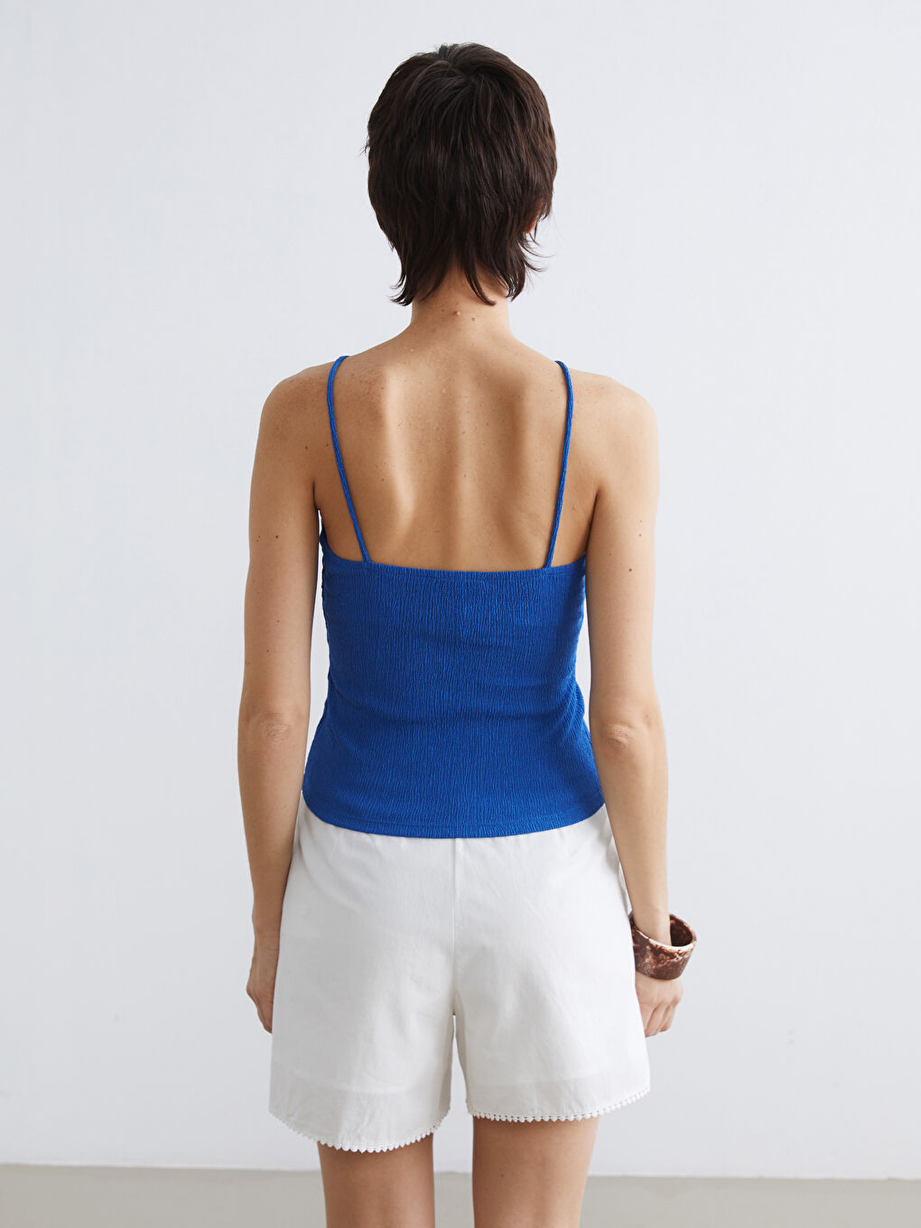 Halter Neck String Strap Blouse-3