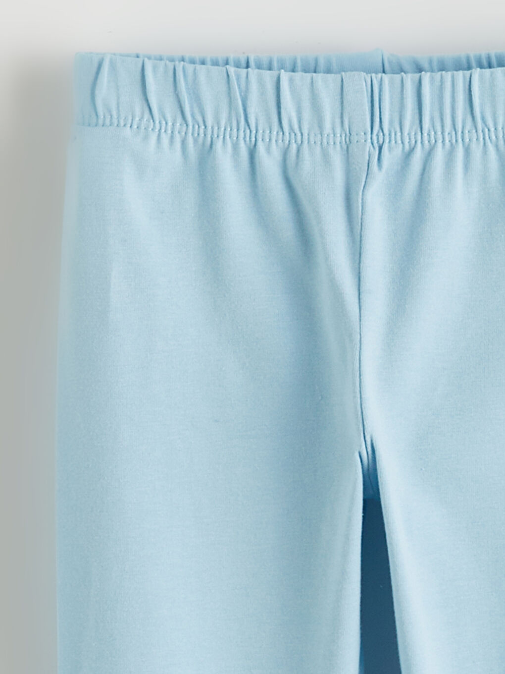 Mavi Beli Lastikli Çiçekli Kız Çocuk Tayt-1