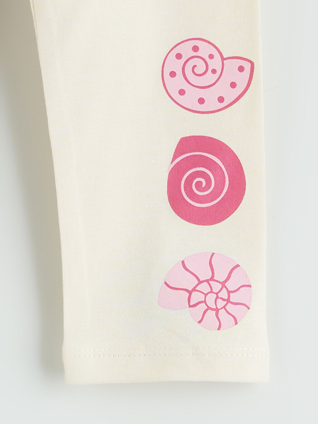 Pembe Beli Lastikli Baskılı Kız Çocuk Tayt-1