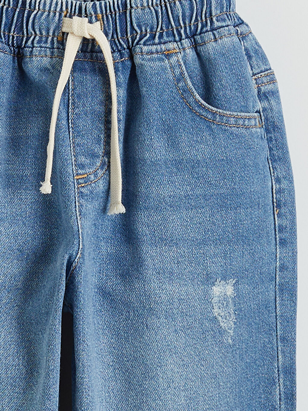 İndigo Regular Fit Erkek Bebek Bağcıklı Jean Pantolon-2