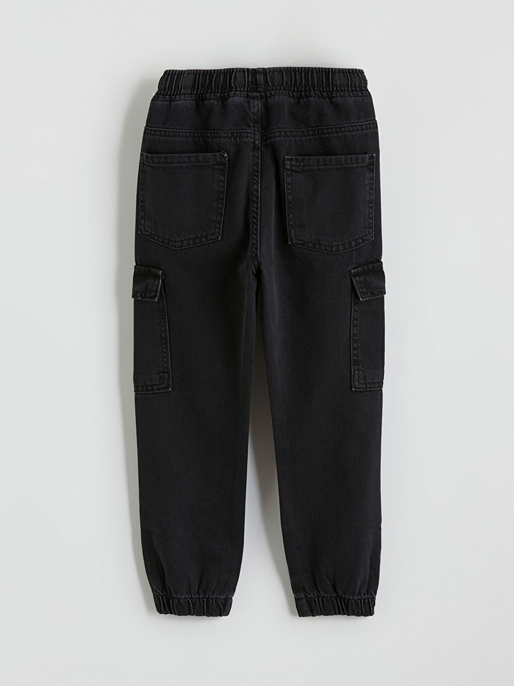 Siyah Beli Lastikli Erkek Çocuk Jogger Jean Pantolon-2