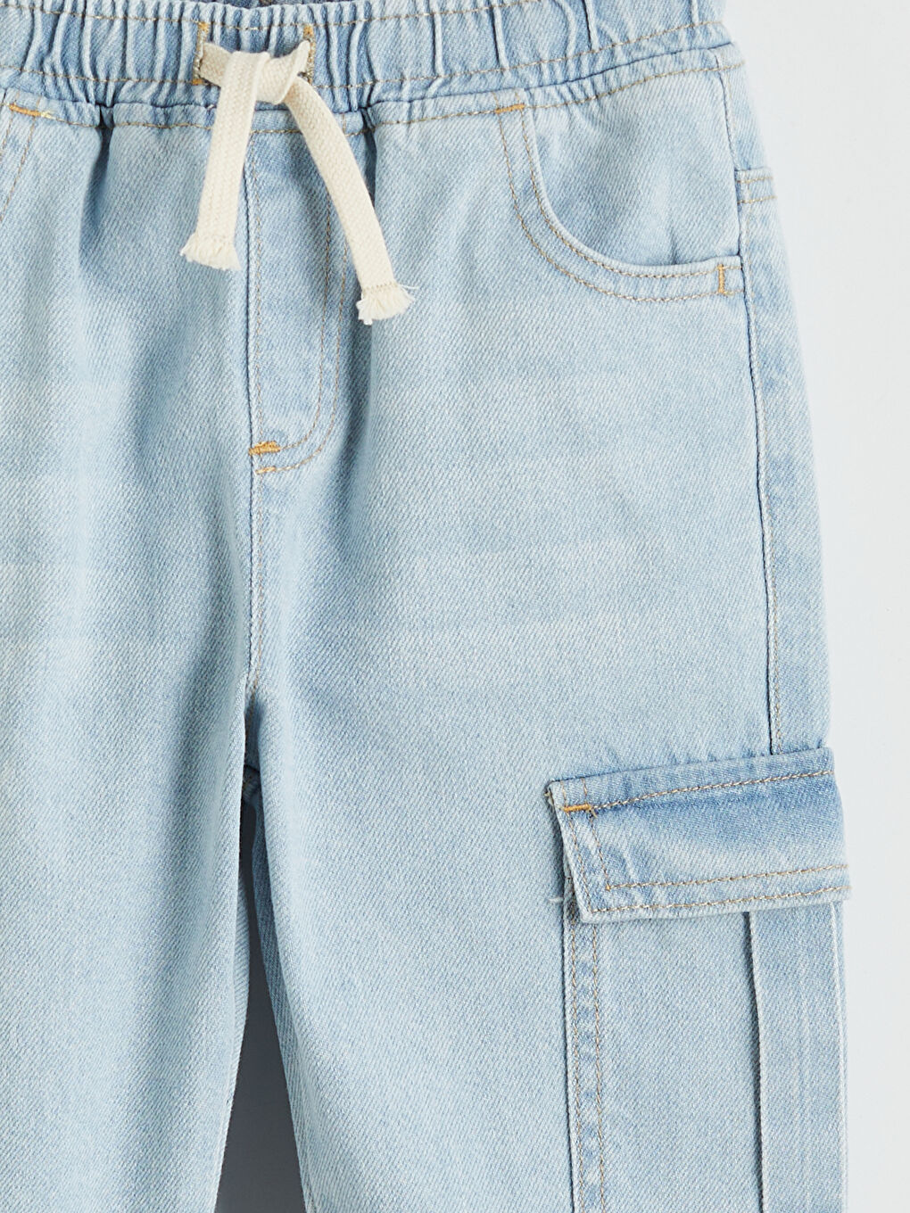 İndigo Beli Lastikli Erkek Çocuk Jogger Jean Pantolon-2