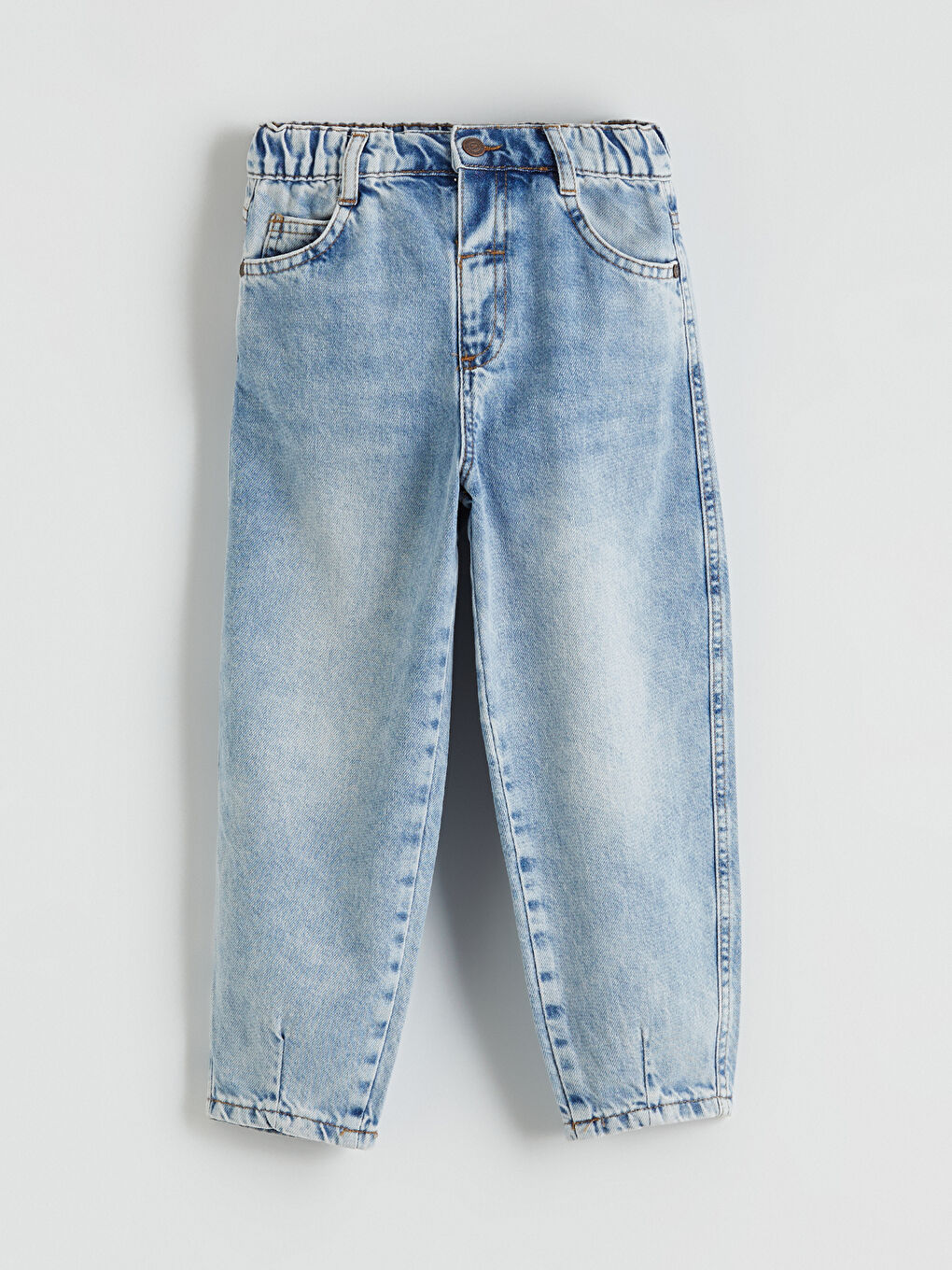 İndigo Beli Lastikli Erkek Çocuk Jean Pantolon