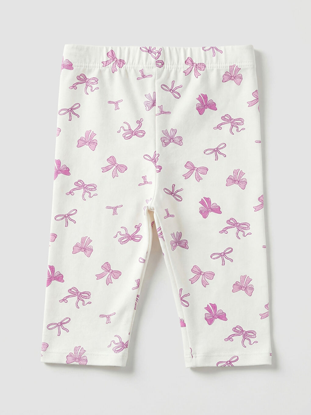 Ekru Fiyonk Desenli Kız Çocuk Tayt-1