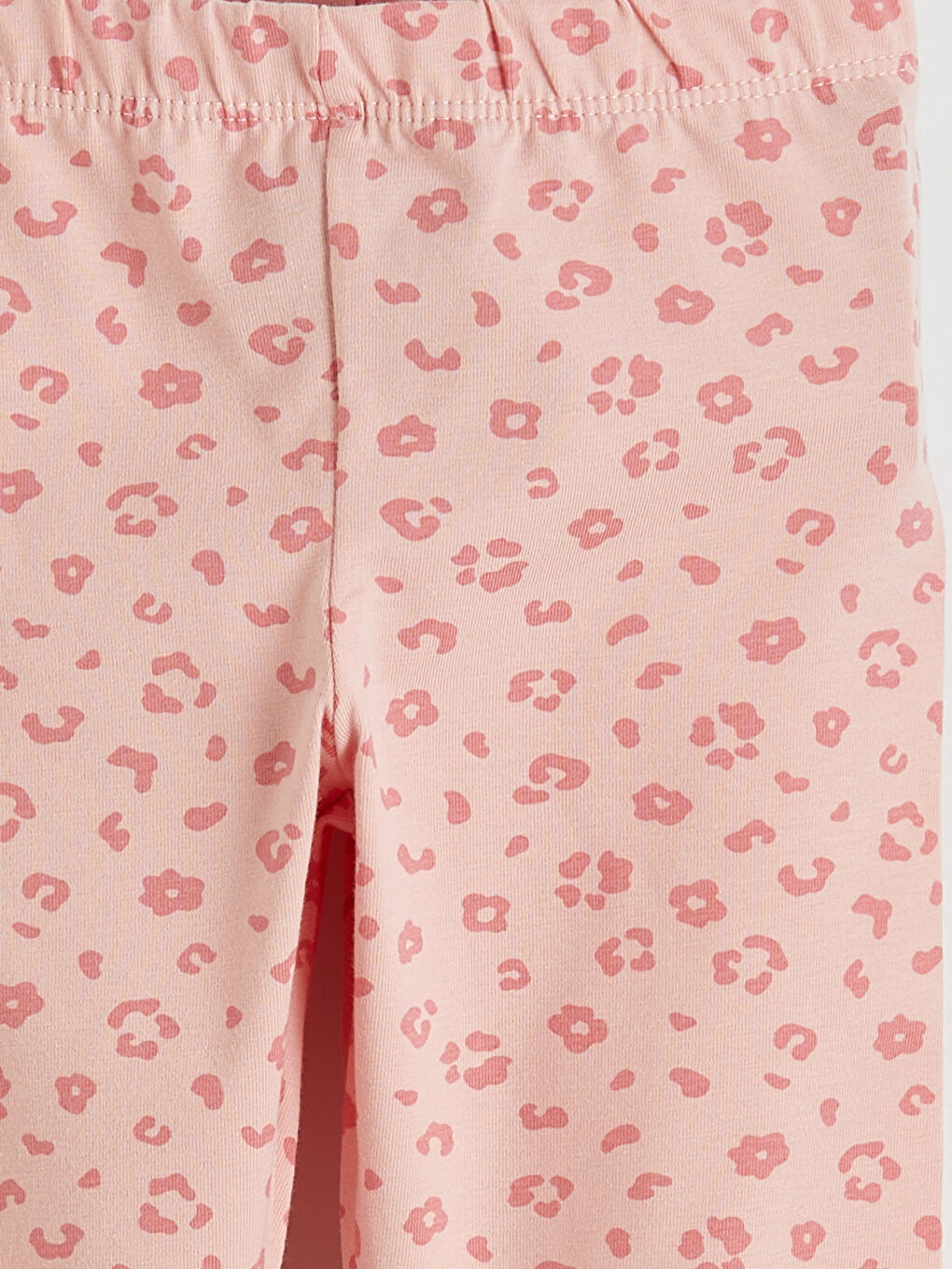 Pembe Beli Lastikli Kız Çocuk Tayt 2'li-5