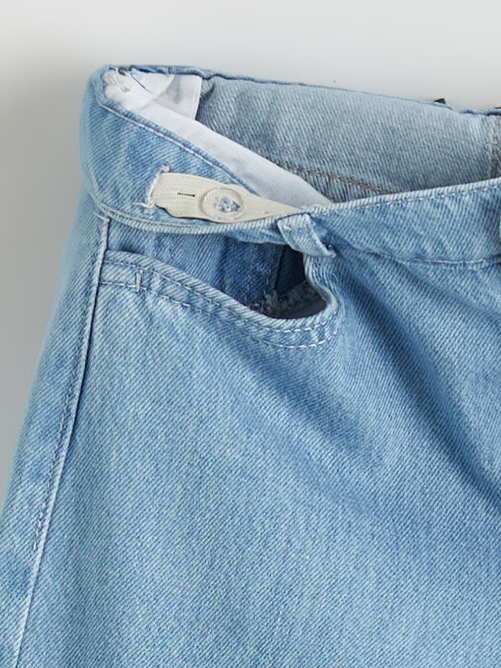 İndigo Wideleg Kız Çocuk Jean Pantolon-1