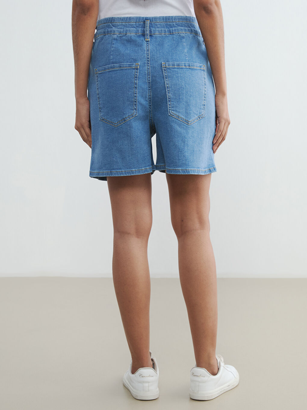 İndigo Loose Fit Kadın Jean Şort-3