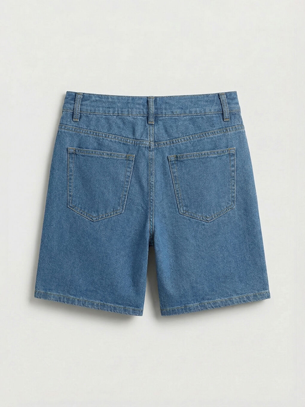 İndigo Loose Fit Kadın Jean Şort-5