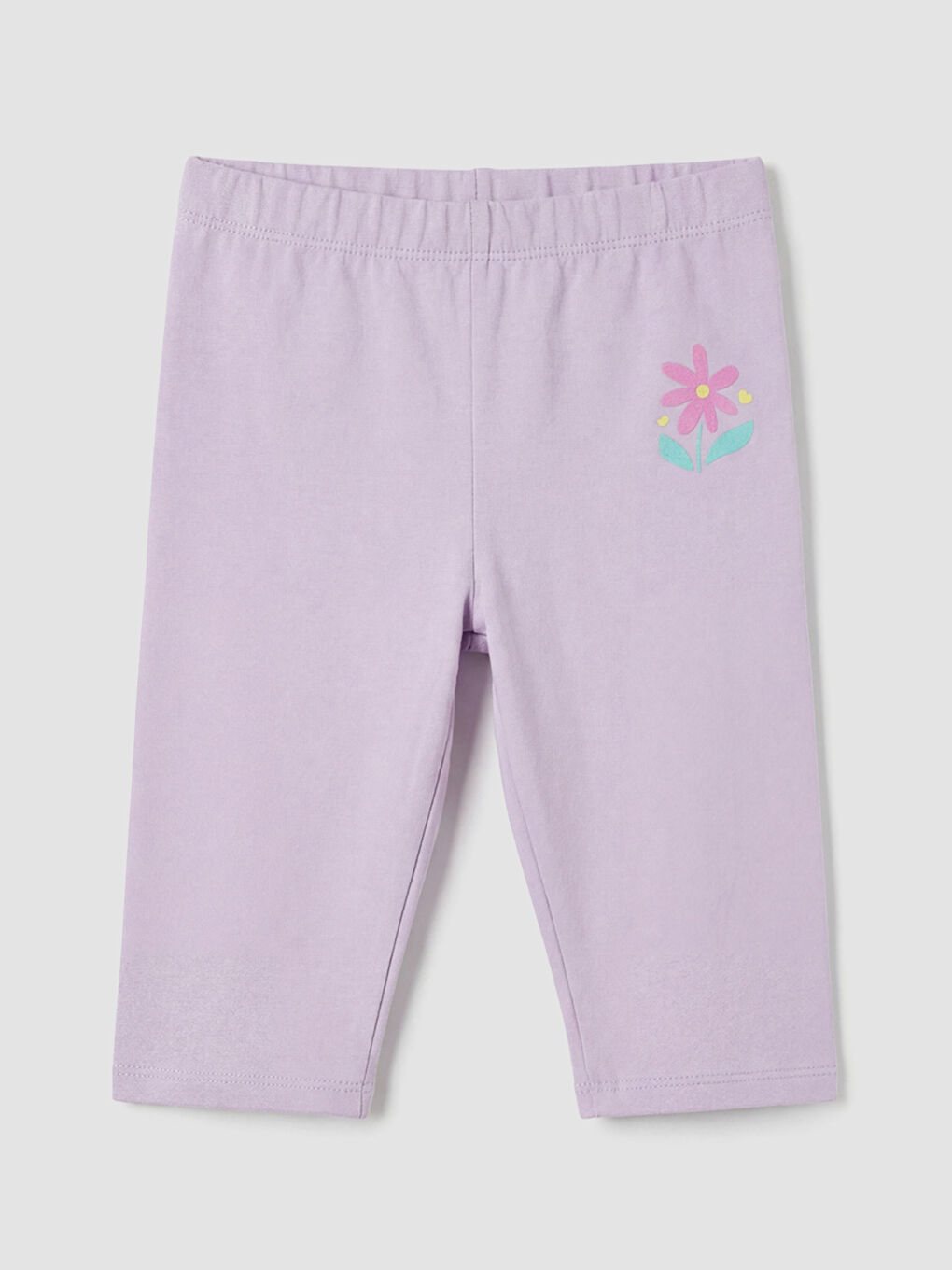 Lila Baskılı Kız Çocuk Tayt 2'li-1