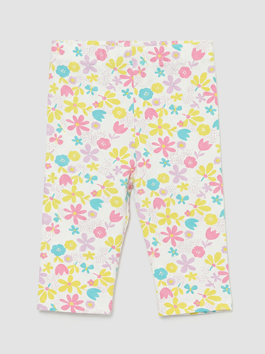 Lila Baskılı Kız Çocuk Tayt 2'li-3