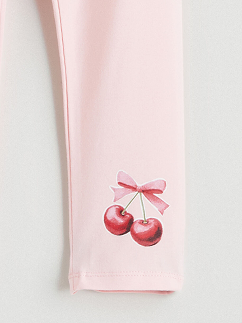 Bordo Kiraz Baskılı Kız Çocuk Tayt 2'li-5