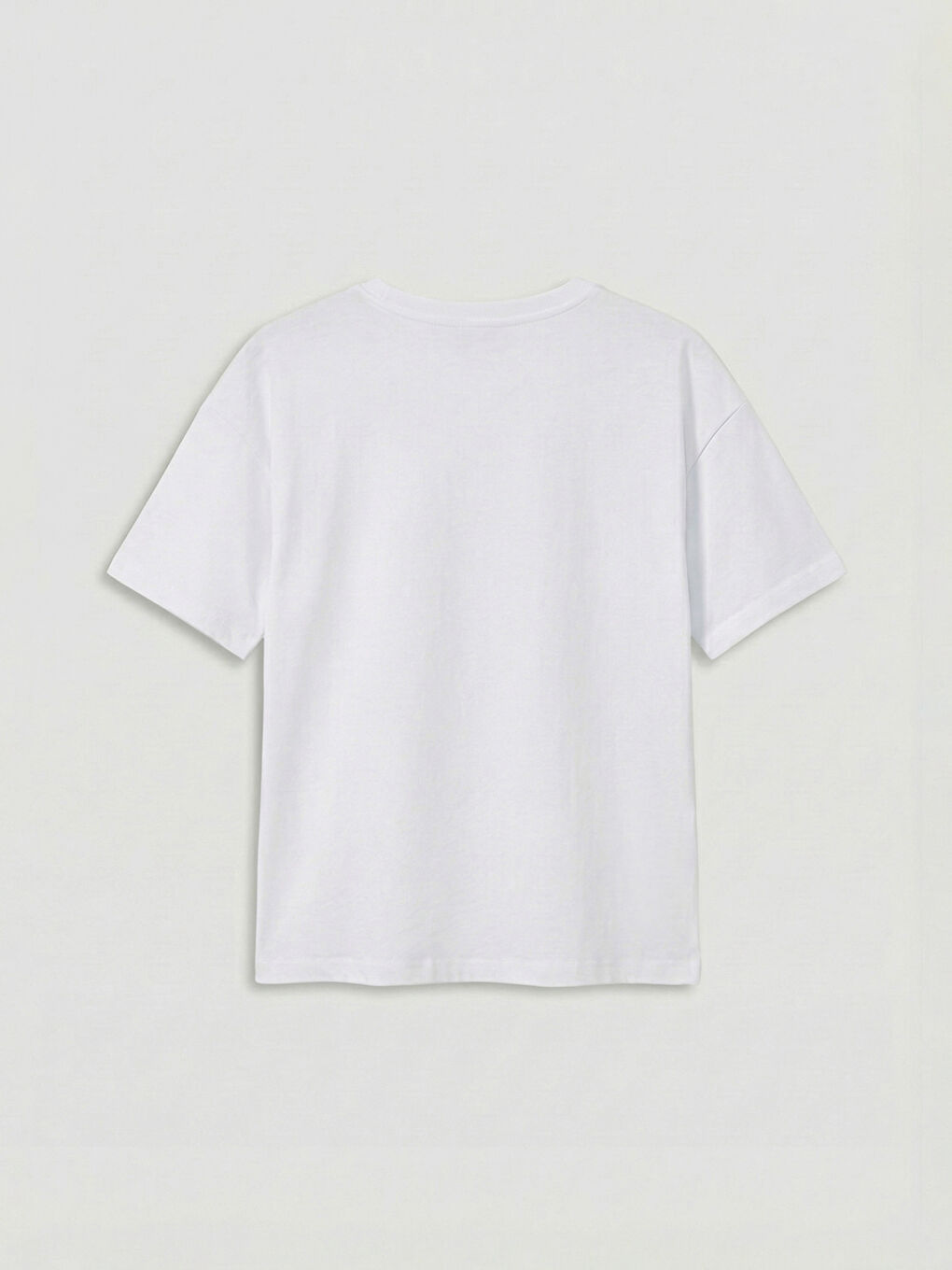 Beyaz Bisiklet Yaka Kız Çocuk Pijama Üst-1