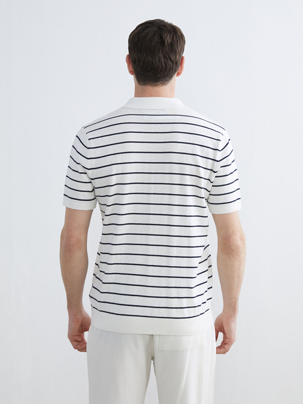 Мужчины экрю Свитер-5