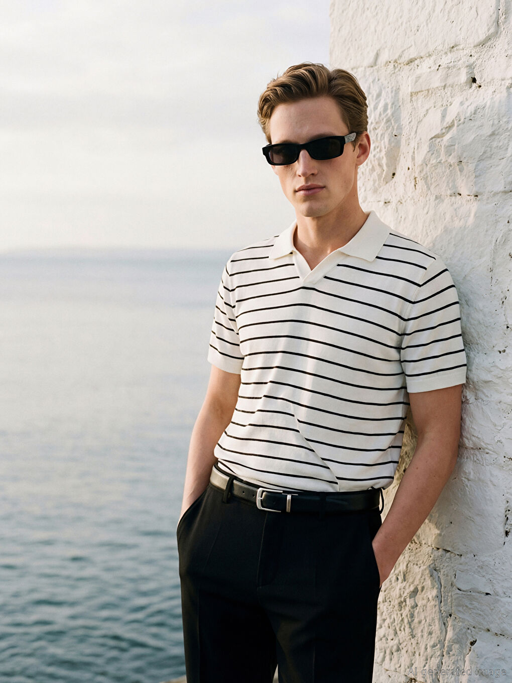 Мужчины экрю Свитер-1