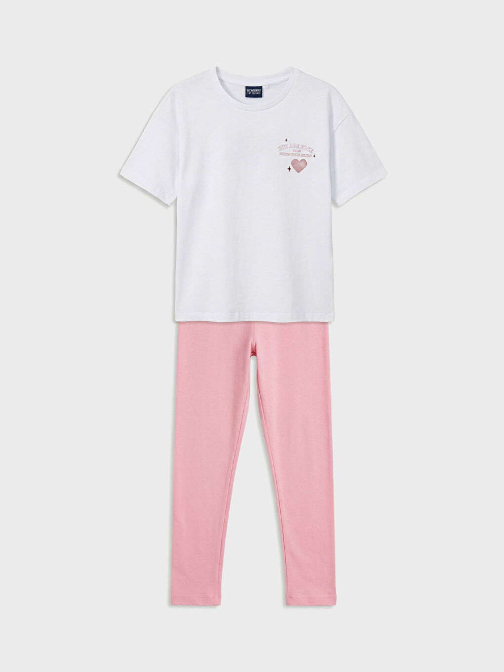 Pembe Baskılı Kız Çocuk Pijama Takımı