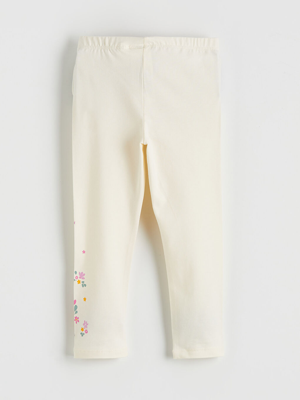 Ekru Beli Lastikli Kız Çocuk Tayt 2'li-4