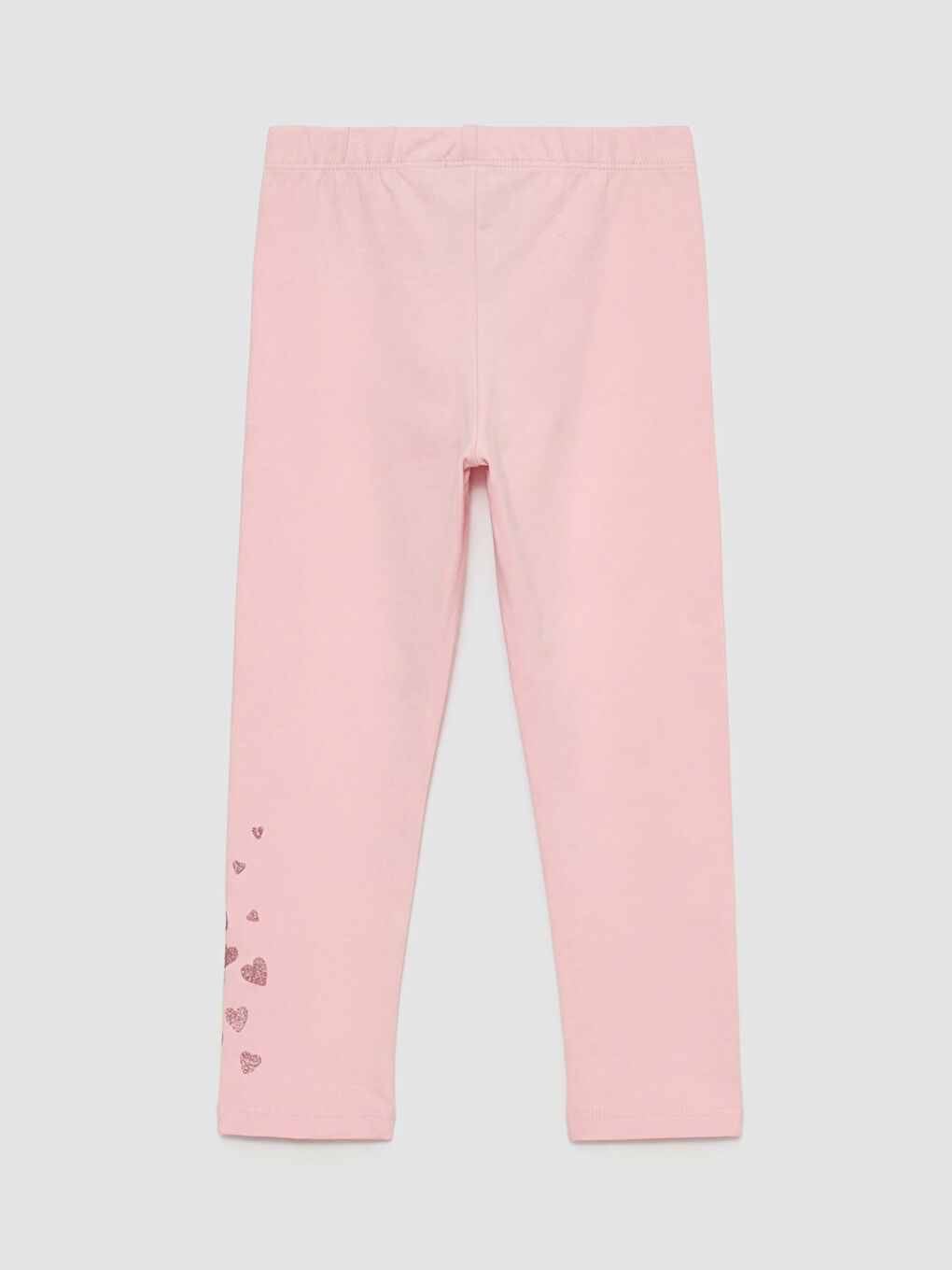 Pembe Kalp Baskılı Kız Çocuk Tayt 2'li-2