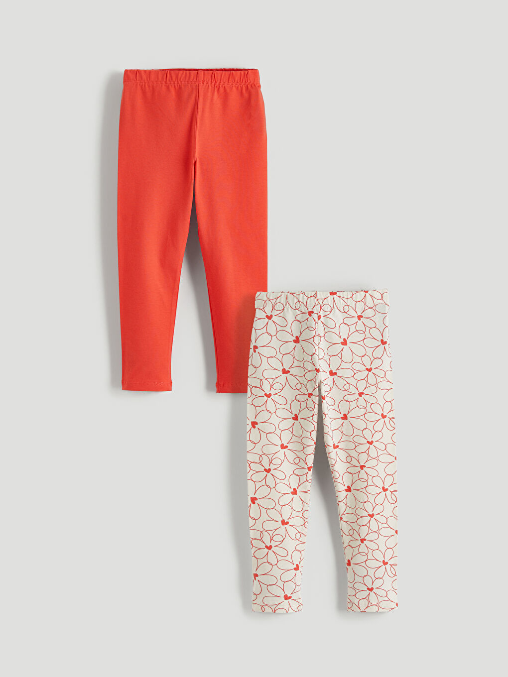 Mercan Kız Çocuk Beli Lastikli Tayt 2'li