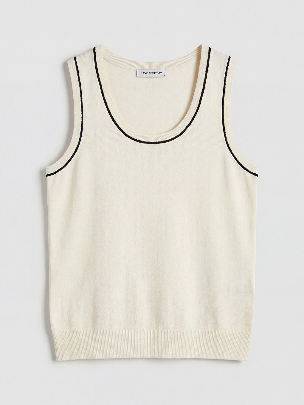 Beyaz U Yaka Kadın Triko Kazak-4