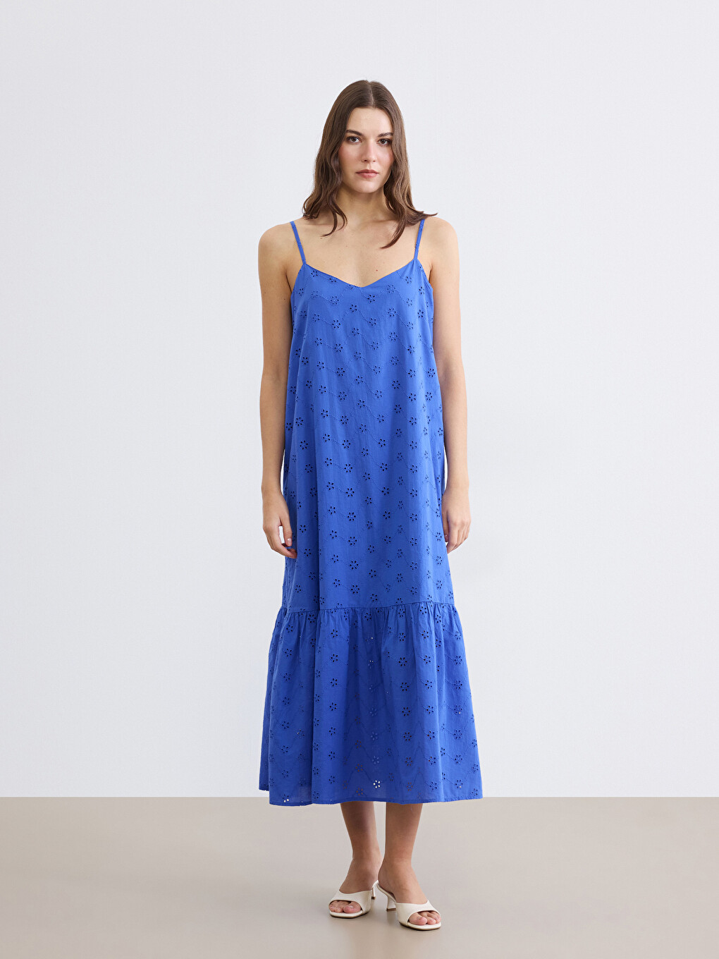 Strappy A-Line Broderie Dress-1
