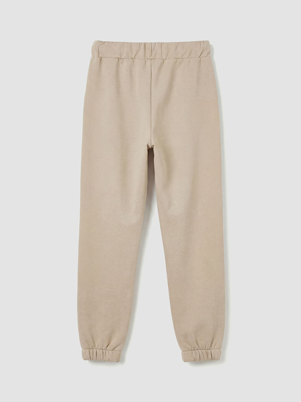 Bej Beli Lastikli Kız Çocuk Jogger Eşofman Altı-1