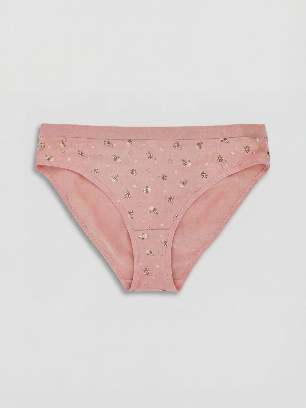 Pembe Baskılı Bikini Külot 3'lü-1