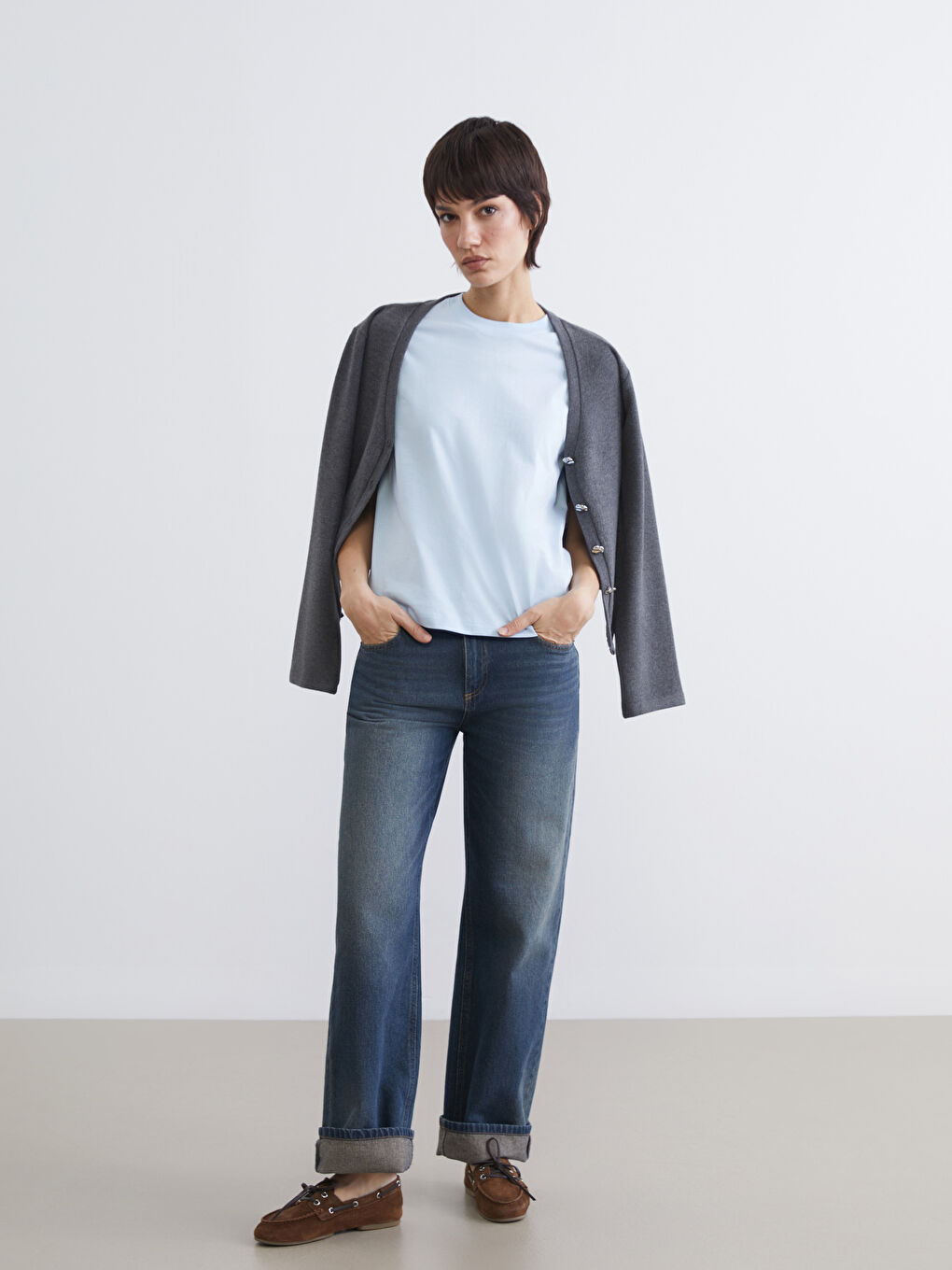 Mavi Bisiklet Yaka Kadın Tişört	-2