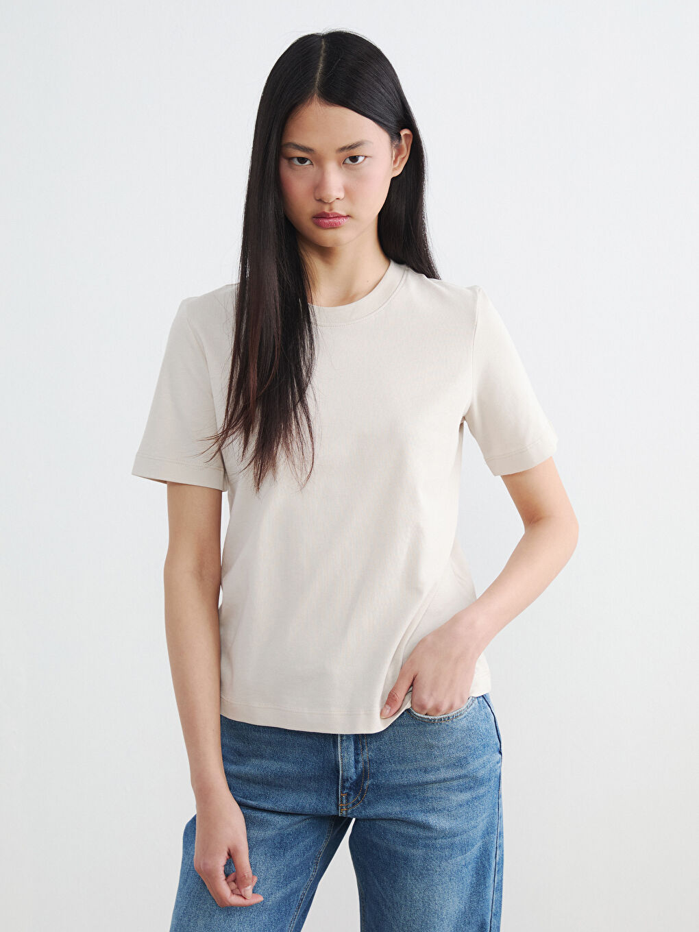 T-shirt Femme à Col Rond