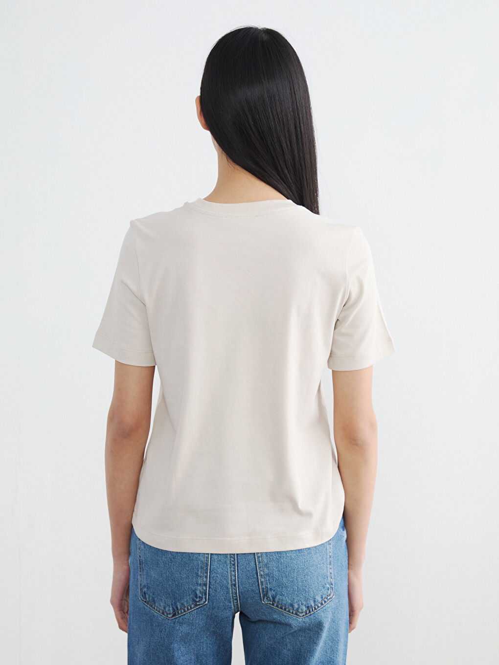 T-shirt Femme à Col Rond-3